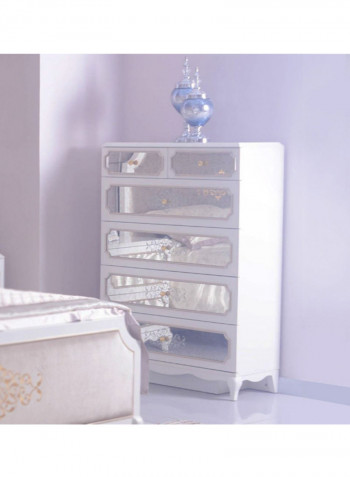 Alena Chest Of Drawer White/Gold 96.5 X 40 X 136cm