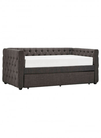 Tufted Nailhead Chesterfield Trundle Daybed Dark Grey