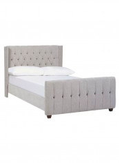 David Tufted Wingback Upholstered Bed With Mattress Grey 180 x 200centimeter