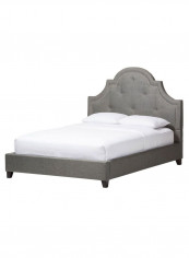 Modern Platform Bed With Mattress Grey 180 x 200centimeter