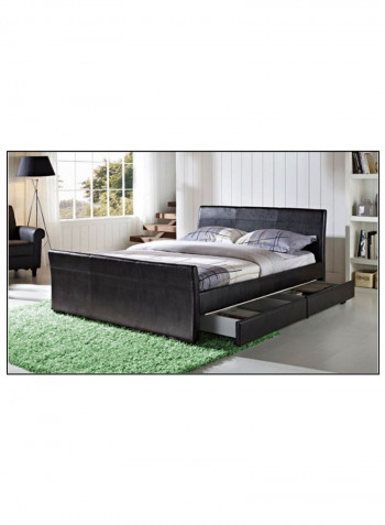 Dresden Bed With Mattress Black 160 x 200centimeter