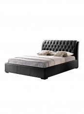 Baxton Studio Tufted Bed Without Mattress Black Super King