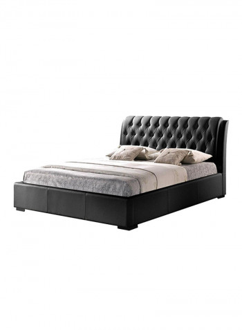 Baxton Studio Tufted Bed Without Mattress Black Super King