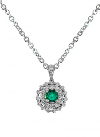 18 Karat White Gold Diamond Exquisite Pendant