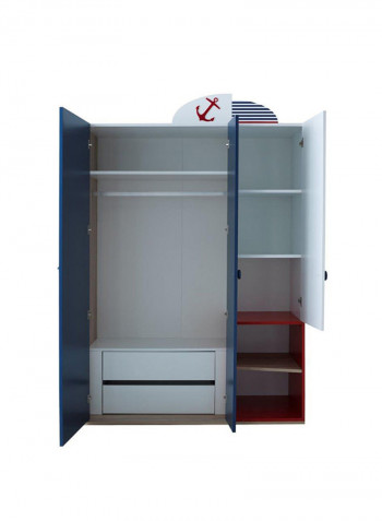 3 Door New Ocean Wardrobe Multicolour 135x63x200cm