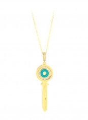 18 Karat Gold Sapphire Key Enamel Necklace reviews 18 Karat Gold Sapphire Key Enamel Necklace