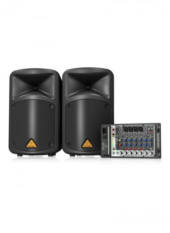 2-Piece Portable Speaker Set EPS500MP3 Black