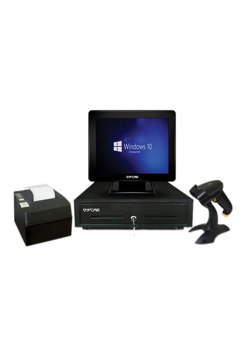 Point of Sale POS System Core J1900 4th Gen 2 GHz/4GB RAM/64 SSD With Cash Register Drawer Black