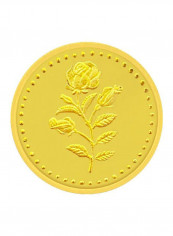22 Karat Gold Flower Design Coin