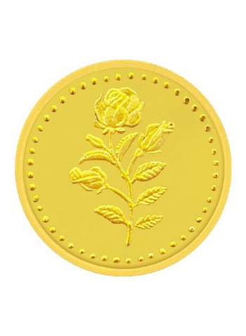 22 Karat Gold Flower Design Coin