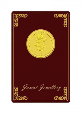 22 Karat Gold Flower Design Coin