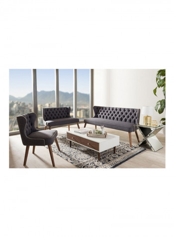 3-Piece Living Room Sofa Set Grey/Brown