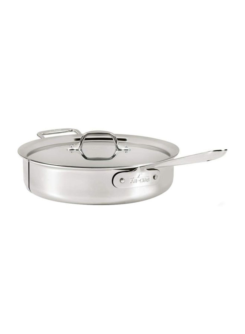 Stainless Steel Saute Pan With Lid Silver 23x13.75x5.63inch