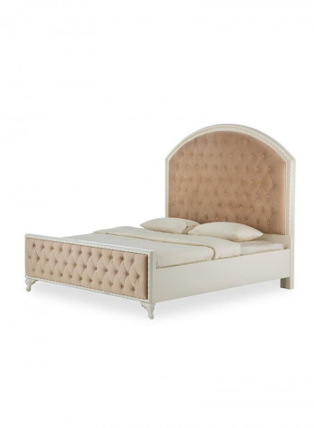 Carmen King Bed Cream/Brown 180 x 200cm