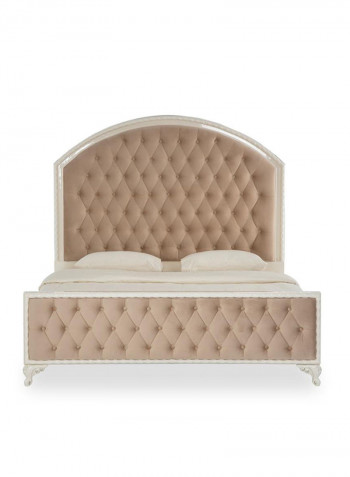 Carmen King Bed Cream/Brown 180 x 200cm