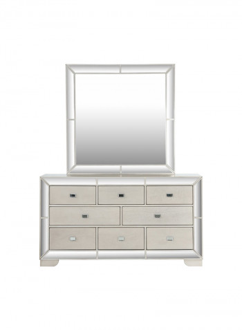 Juliette Dresser with Mirror White/Silver 152x46x193cm