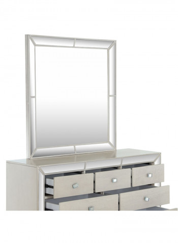 Juliette Dresser with Mirror White/Silver 152x46x193cm