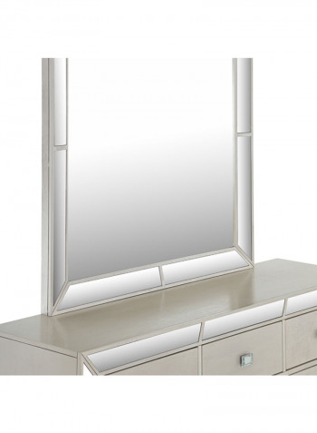 Juliette Dresser with Mirror White/Silver 152x46x193cm
