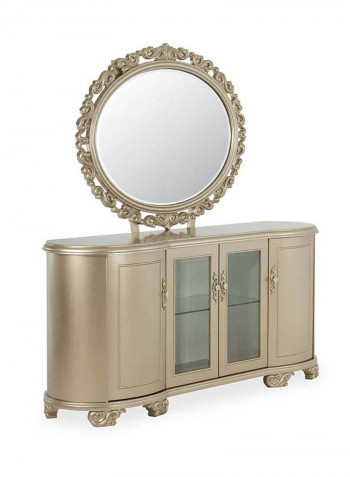 Wella Sideboard With Mirror Gold 195 x 50 x 91.5cm