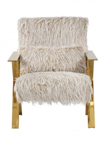 Clara Wooden Armchair Beige/Gold 84x77x90centimeter