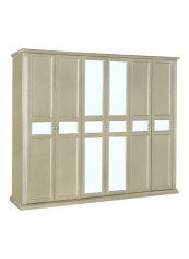 Hampton 6-Door Wardrobe Gold 256x225x65centimeter
