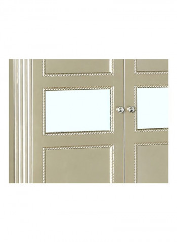 Hampton 6-Door Wardrobe Gold 256x225x65centimeter