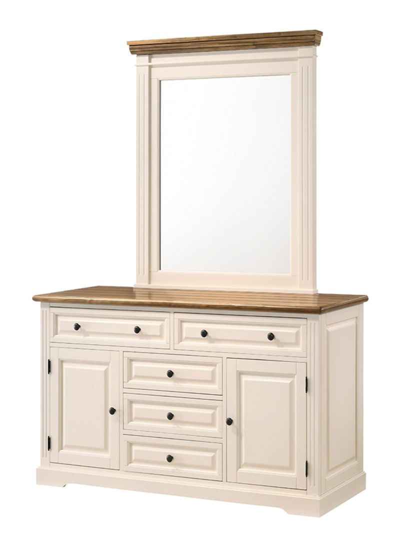 Georgia Dresser With Mirror White 152.3 x 190 x 43centimeter