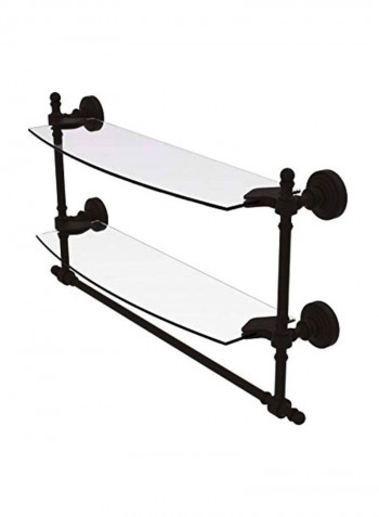 Double Shelf With Towel Bar Black 18x5x15inch