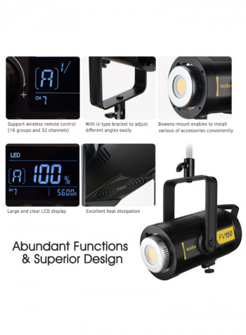 FV150 1/8000s Dimmable 5600K CRI 96+ Photography Light Black