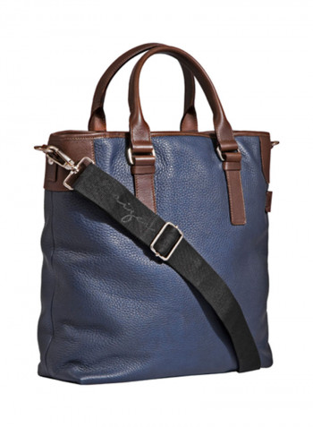 City Leather Document Bag Blue