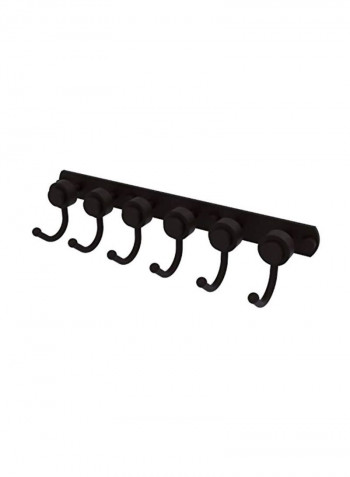 6-Position Towel Hook Black 15.5x4x3.2inch