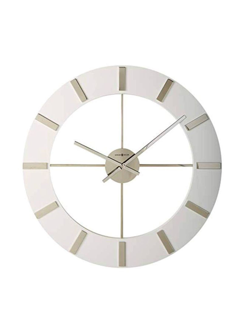Pearl Wall Clock White/Silver 30x30inch