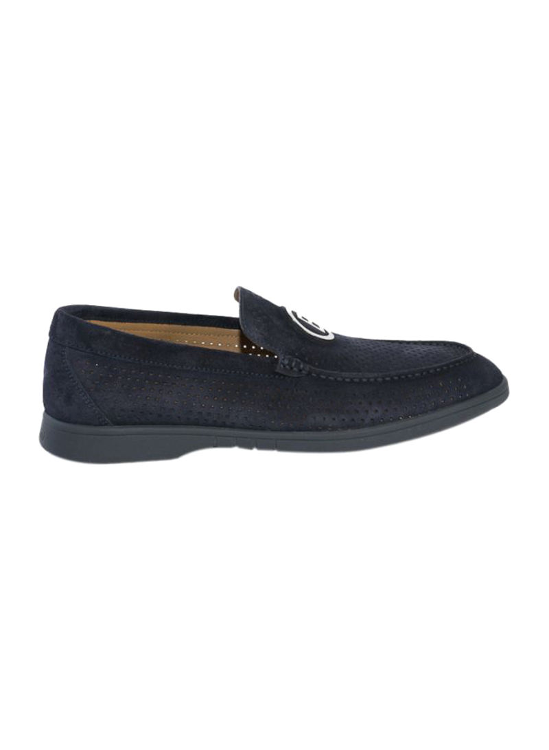 Suede Leather Slip-on Loafers Blue