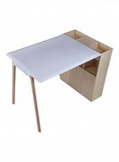 Wooden Bar Table With Cabinet Storage White/Beige 1500x900x1050millimeter