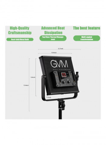 2-Piece Dimmable LED Video Light Set White/Black