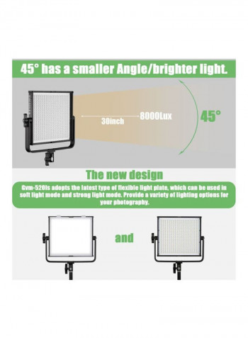 2-Piece Dimmable LED Video Light Set White/Black