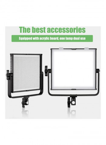2-Piece Dimmable LED Video Light Set White/Black