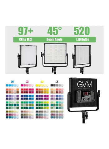 2-Piece Dimmable LED Video Light Set White/Black