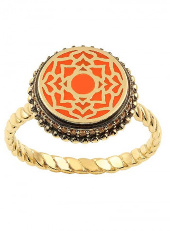18K Enamel Yellow Gold Chakra Mystique Ring