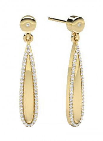 18K Gold Exquisite Design Diamond Dangle Earring
