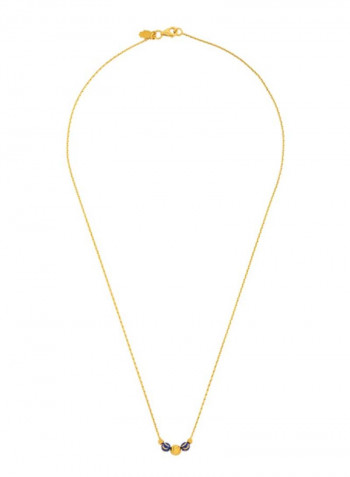 18K Gold Amethyst Enamel Necklace