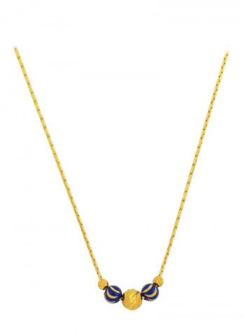 18K Gold Amethyst Enamel Necklace
