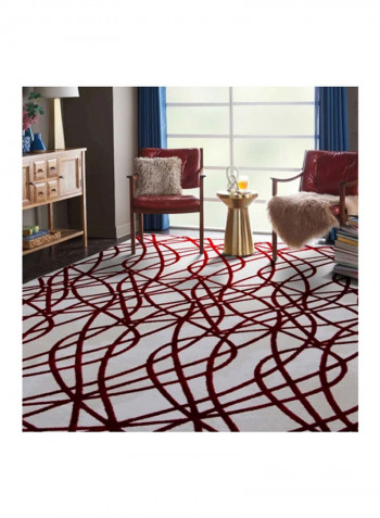 Trend Collection Carpet Modern Contemporary Area Rug White/Red 250x350centimeter