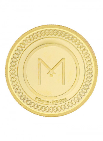 22K 916 Purity 8 Gms Flower Gold Coin MGFL916P008G