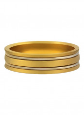 18 Karat White With Yellow Gold Two Toned Wedding Ring