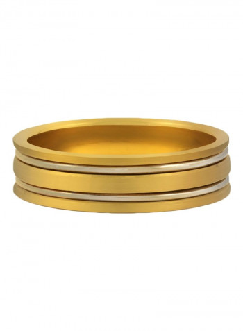 18 Karat White With Yellow Gold Two Toned Wedding Ring