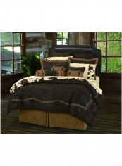 7-Piece Barbwire Rustic Western Comforter Set Cotton Chocolate Super Queen