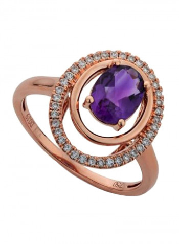 0.19 Ct Diamond Amethyst-Nouf Ring