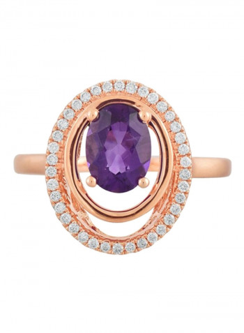 0.19 Ct Diamond Amethyst-Nouf Ring
