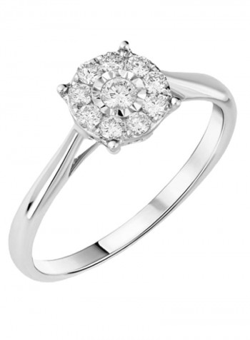 18K White Gold Diamond Studded Ring